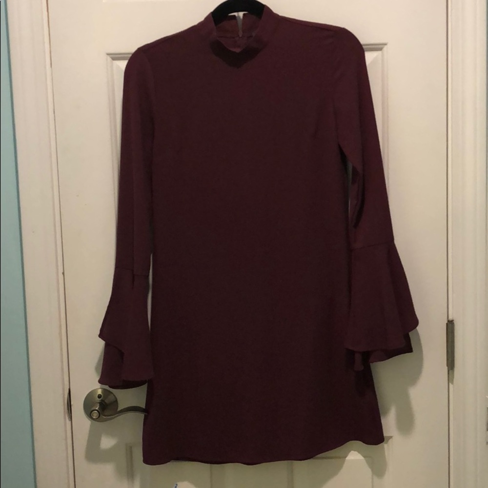 Maroon long sleeve dress